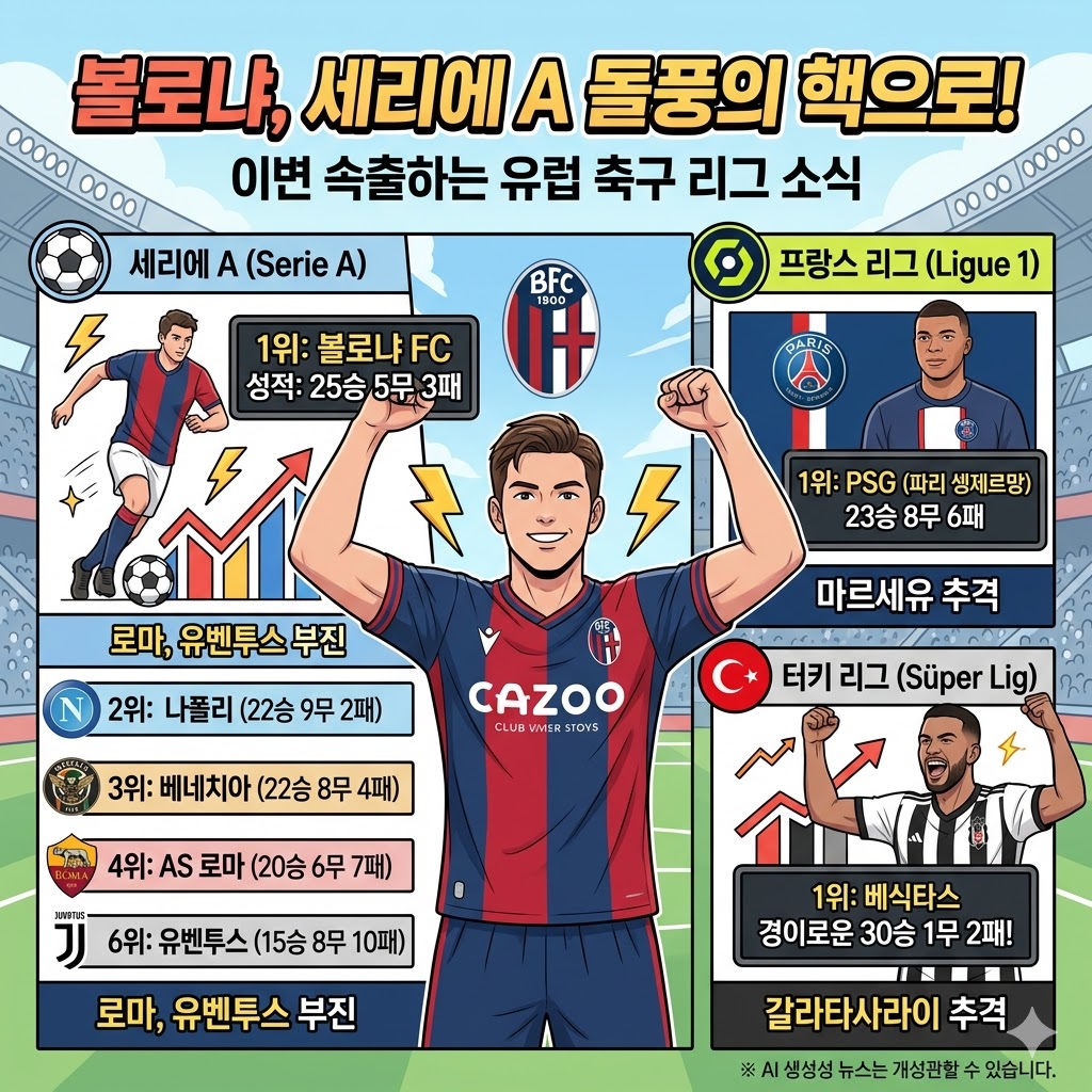 볼로냐, 이변을 넘어 세리에A 정상 등극파리 셍제르망